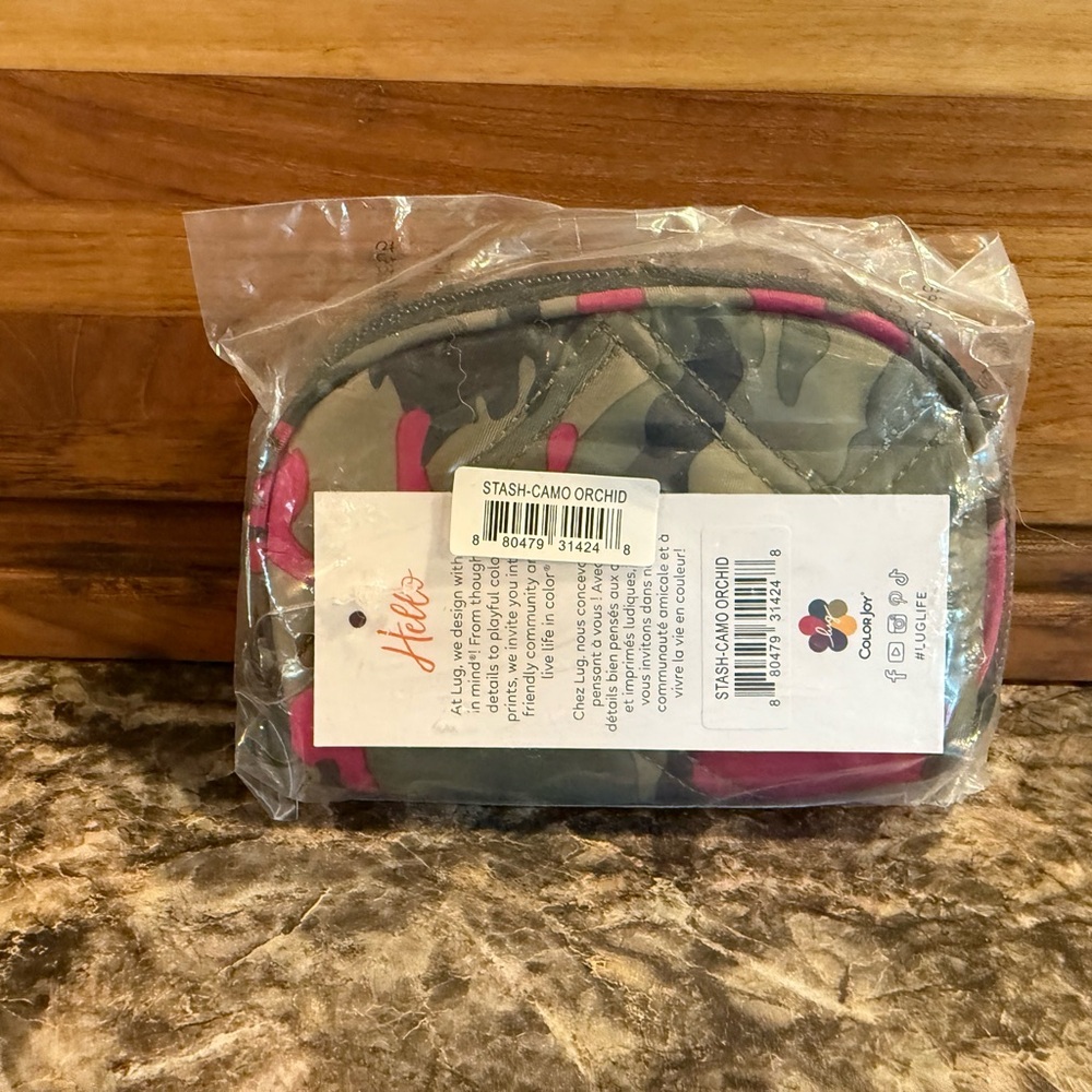 Camouflage and Pink Quilted Pouch